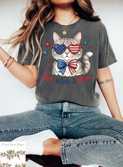 Red White Meow Cat Comfort Tee