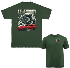 Dragon and Red Car Imported Tuned Custom JDM Sports Car T-shirt
