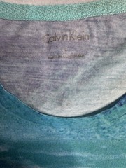 Calvin Klein Men’s Graphic Logo Crew Neck Short Sleeve T-Shirt Blue/White L
