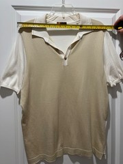 Giorio’s by Palmeach Men’s Polo Shirt Size 50 Italy Beige White 100% Cotton