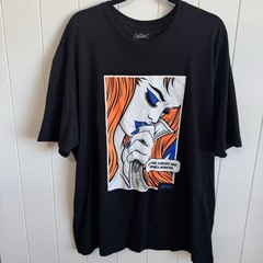 Outrank Graphic T Shirt Black Action Takers Are Money Makers Pop Art Size XXL