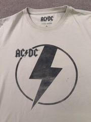 Lucky Brand AC/DC White T-Shirt Vintage Distressed Look Size XL