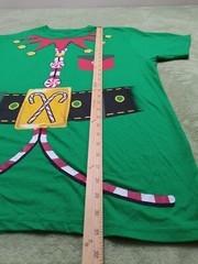 Holiday Time X-Mas Shirt Adult XL Geen Elf Costume Mens