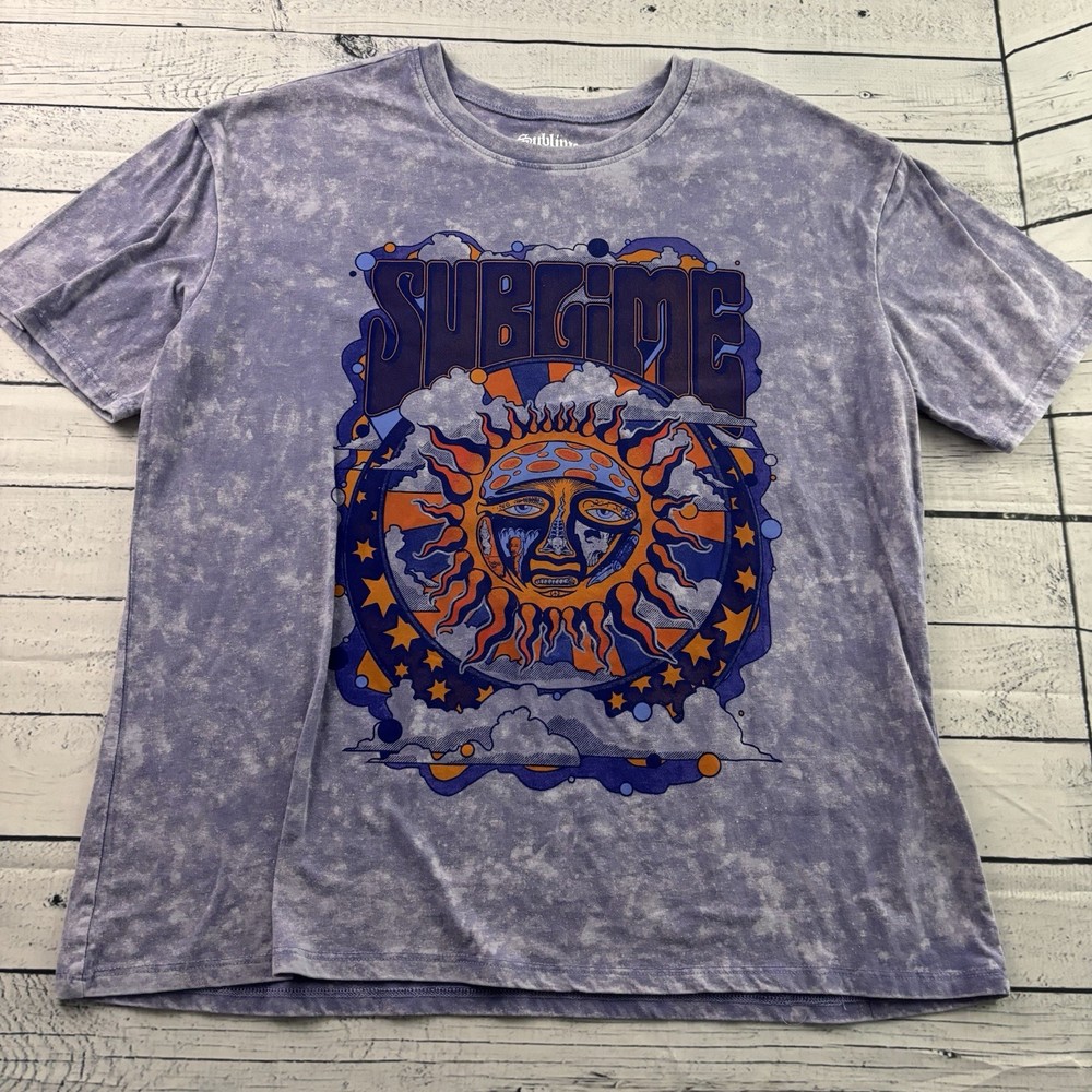 Sublime Pigment Dyed 1995 Summer Tour Short Sleeve T Shirt Men’s 2XL Purple
