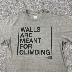 The North Face Shirt Mens Small Gray Walls Are Meant For Climbing Tee Outdoor