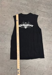 00’s black quiksilver surf skull tank top small