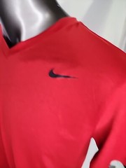 Nike T-Shirt Sz L Dri Fit 718839-687 Anti Odor Red Black Men’s