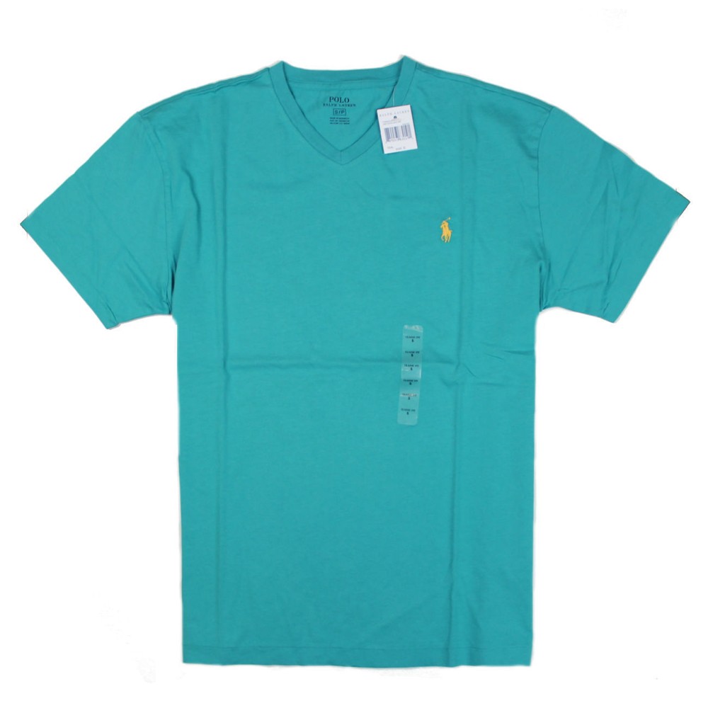 Polo Ralph Lauren Mens S SM V-Neck Modern Classic-Fit T-Shirt Tee Mens DIV Green
