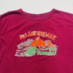 True Vintage 1970s Ft Lauderdale Florida Beach T-Shirt Red Size XL