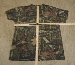 Russell Outdoors Shirt Men Large Green Timber Leaves Camouflage Short Sleeve Y2K