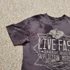 Affliction Shirt Mens Medium Tie Dye Live Fast Garage Built Motors Indian Native