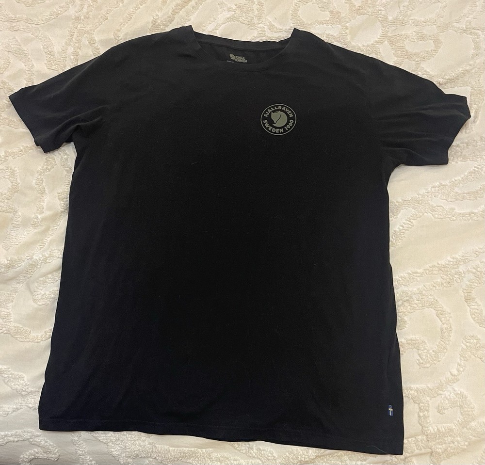 Fjallraven 1960 Logo T Shirt XXL Black Casual Outdoors Cotton Blend Fitted Tee