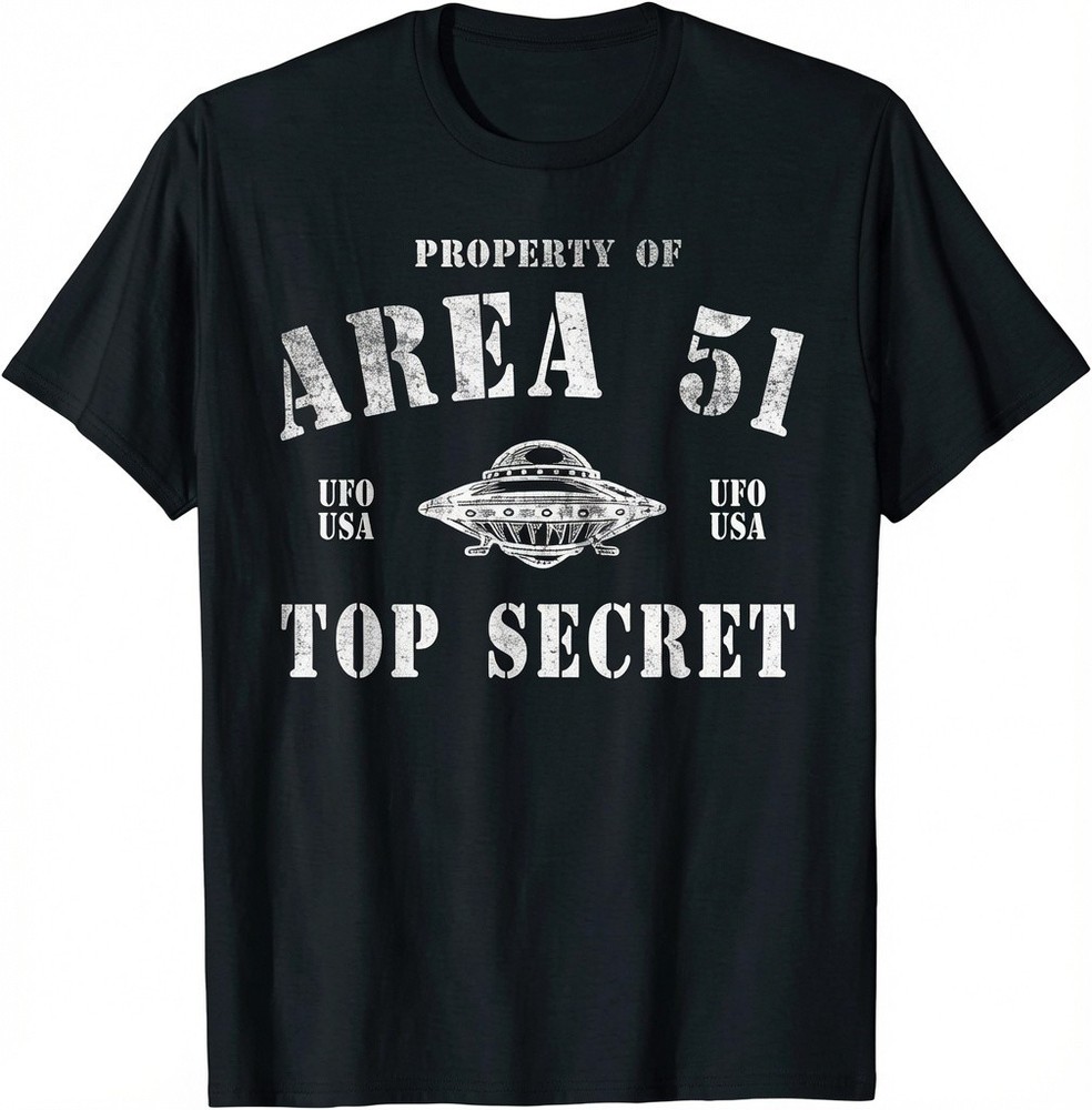 Area 51 Top Secret T Shirt UFO USA Alien Conspiracy Graphic Men Women Tee
