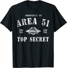 Area 51 Top Secret T Shirt UFO USA Alien Conspiracy Graphic Men Women Tee