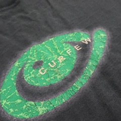 Vtg Curfew Band T Shirt Mens Large Black 90s Skate Surf Streetwear Smiley Tee