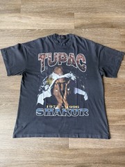 Tupac Shakur 2Pac Black Double-Sided Graphic Tee Crew Neck Men’s XL