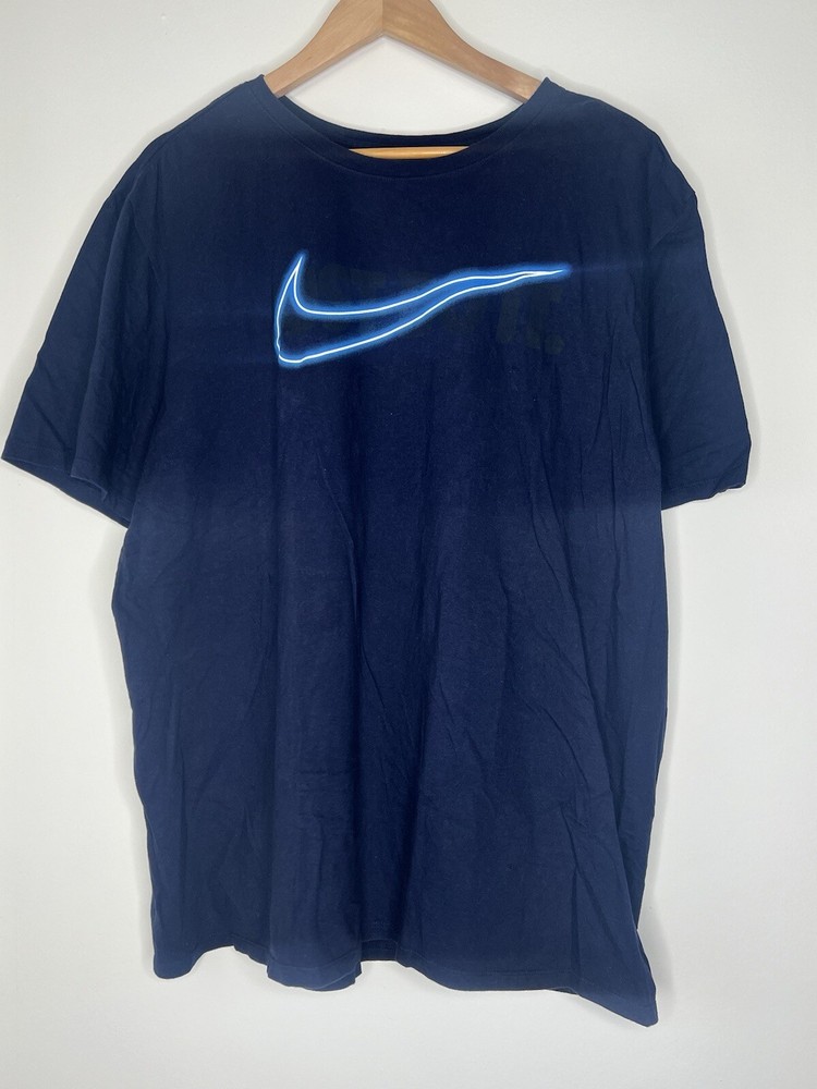 Nike JDI T-Shirt Mens Size 2XL Blue Solid Graphic Logo Tee 561416-41S