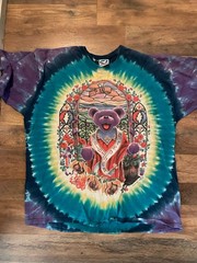 Vintage 90s Grateful Dead Shirt St. Saint Stephen Bear Tie Dye Hippie Band Tee