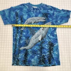 Vintage 90s Nature Tie Dye Ocean Humpback Whale Catalina Island Shirt Size M