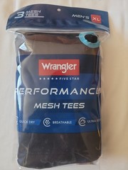 Wrangler Mesh Performance Tees 3 Pack Mens Size XL Quick Dry Breathable NEW