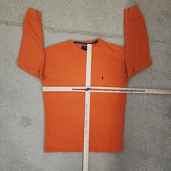 Polo Ralph Lauren Shirt Mens Large Orange Thermal Waffle Knit Long Sleeve Top