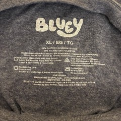 Bluey Extra Large Adult T-Shirt Chilli Bandit Bingo Bluey Over White Logo – XL