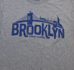 Fifth Sun Mens Brooklyn, New York Brooklyn Bridge Gray Shirt New S, M