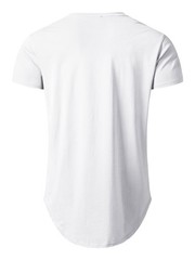 Mens Longline Gym Muscle Bodybuilding Tshirts Hipster Reflective Line Scallop…