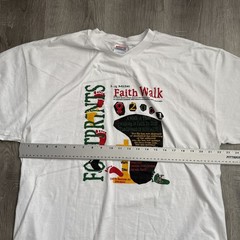 Vintage 2001 Footprints Faith Walk Shirt Mens XL White HIV AIDS Hanes Tee
