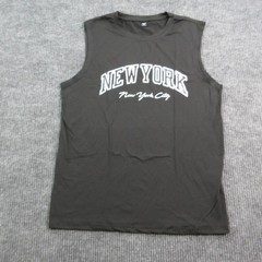 New York Shirt Mens M Black Sleeveless Muscle Summer Manfinity Graphic Tee NWOT