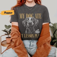 Custom Dog Eat Lesson Teacher Personalized Photo Sketch Tee Gift for Educators