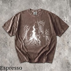 Raccoon Bonfire Comfort Tee Unisex Camping Outdoor Animal