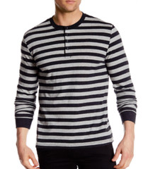 Slate & Stone Striped Henley Black/Gray L NWT $128