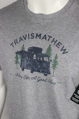 Travis Mathew Men’s Coal Walk Shirt VW Here for a Good Time Short Sleeve L Large