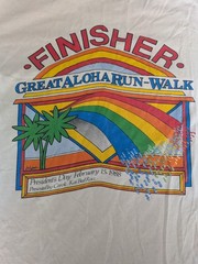 Vintage 1908s Great Aloha Run-Walk 5K Teeshirt Size M