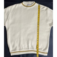 Vintage 60s 70s Donmoor Sweater Boys 20 Men Small Pale Yellow Orlon Acrylic USA