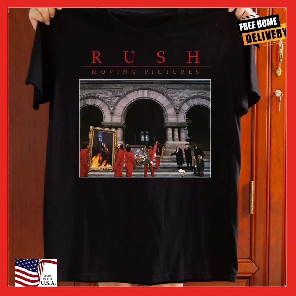 Rush Moving Pictures Graphic Unisex Black T-shirt