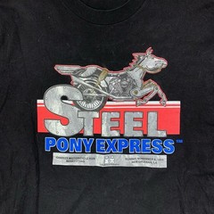 Vintage Black Steel Pony Express Longsleve T-Shirt 2XL 90s