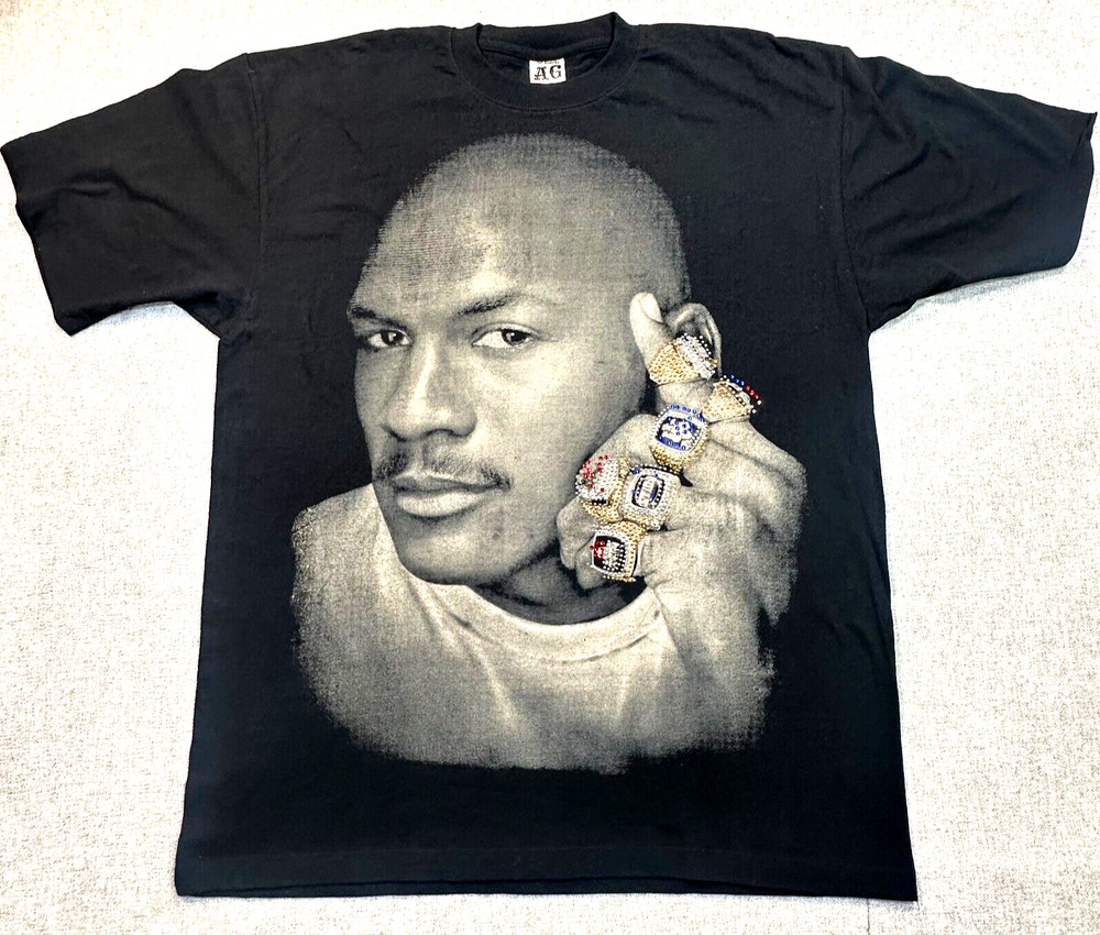 Michael Jordan Mens XL NBA Goat Six Championship Rings All Gravity Bling Stones