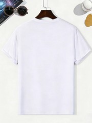 Letter Pattern Graphic 100% Cotton Men’s T-Shirt, Suitable for Daily Streetwear