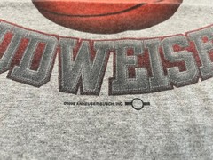 Budweiser T-Shirt XL Gray Hoop It Up Basketball Promo Beer Breweriana VTG 90s