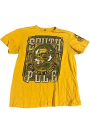 Southpole T-Shirt Mens XXL Yellow Skater Streetwear Hip Hop Script Y2K