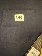 Lee Men’s Black Classic Fit Crew Neck Stretch Pocket Logo T-Shirt Size M