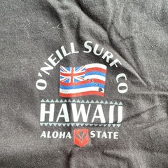O’Neill Men’s Black Hawaii Graphic Logo Standard Fit Crew Neck T-Shirt Size S