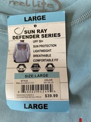 NWT Reel Life UPF 50 Sun Ray Defender L Blue Flag Patriotic Freedom USA Shirt