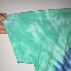 Artforms Unisex Adults XL Blue Green Tie-Dye Peace Graphic Crew Neck Tee