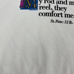 Vintage Fishing Quote XL Sweatshirt White Biblical Rod & Reel 90s Delta USA Made