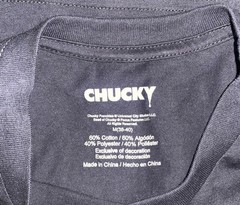 Chucky Child’s Play T-Shirt Medium 19×28 Embroidered Logo New With Tags Horror