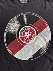 Converse XL Chuck Taylor All Star Record Label Tee Shirt, Black, 100% Cotton