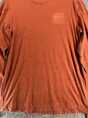 Marmot Mens Red Long Sleeve Shirt Logo Size Medium Base Layer Hiking Outdoor